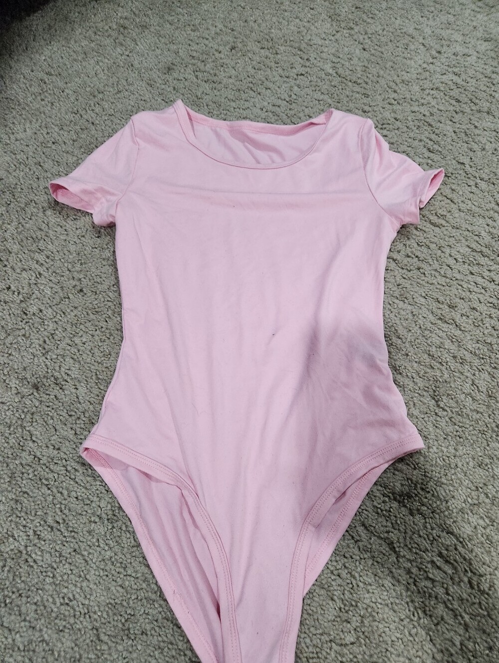 SHEIN Light Pink Short-Sleeve Girls One-Piece Bodysuit